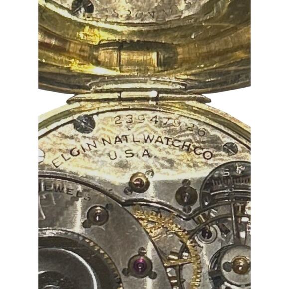 Beautiful High Grade 345 Elgin 17 Jewels 14K Gold Filled Pocket Watch 1921 - Picture 4 of 7